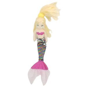 Aurora World Mermaid Rainbow Sequins Pink Plush 20" Doll Blonde Hair Stuffed Toy